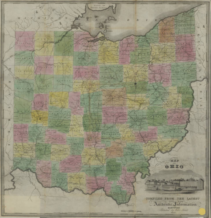 1832 Map of Ohio Preview