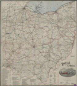 1901 Railroad Map of Ohio Preview