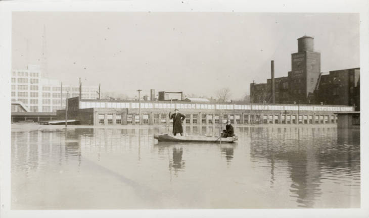 Two men in a boat and factories, Cincinnati, Ohio Preview