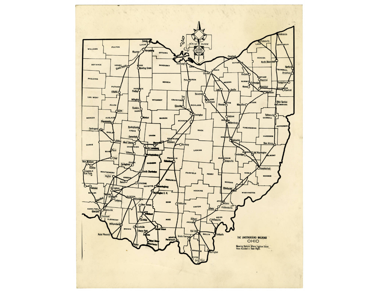 Underground Railroad Routes in Ohio map Preview